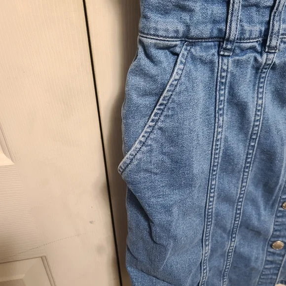 Source Unknown Blue Button-Front Mini Dress - Picture 2 of 4